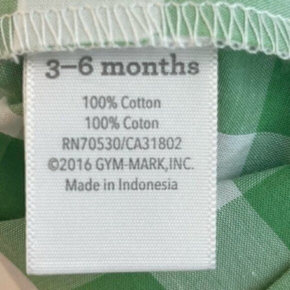DRESSED Up By Gymboree plaid green & white romper size 3-6 months - Picture 6 of 7
